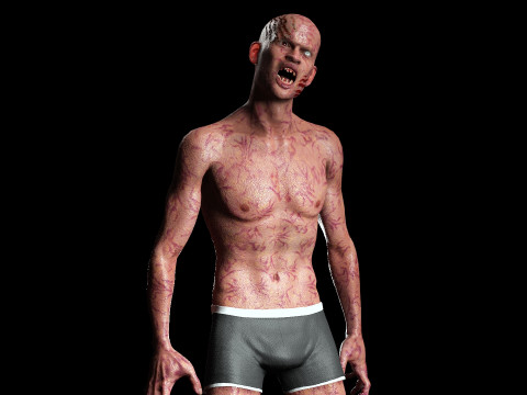 Zombi masculino Modelo 3D