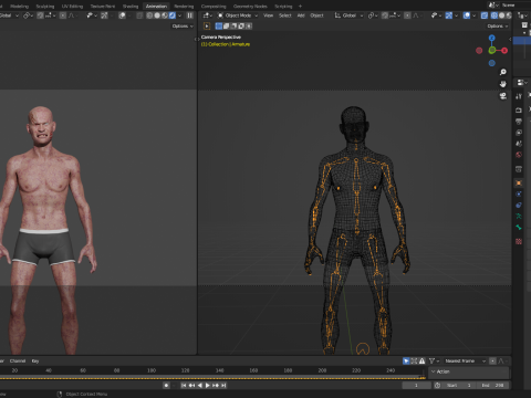 Zombie maschio Modello 3D