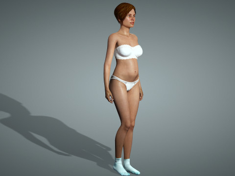 Wanita Hamil Seksi Model 3D