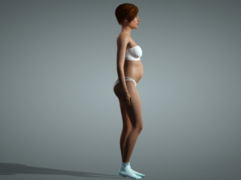 Wanita Hamil Seksi Model 3D