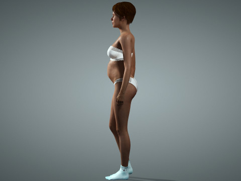 Wanita Hamil Seksi Model 3D