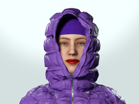 겨울 코트를 입은 여자 3D 모델