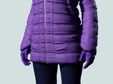 겨울 코트를 입은 여자 3D 모델