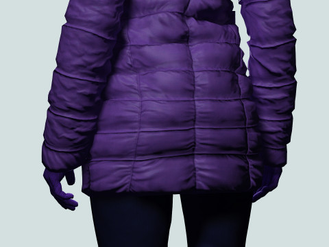 겨울 코트를 입은 여자 3D 모델