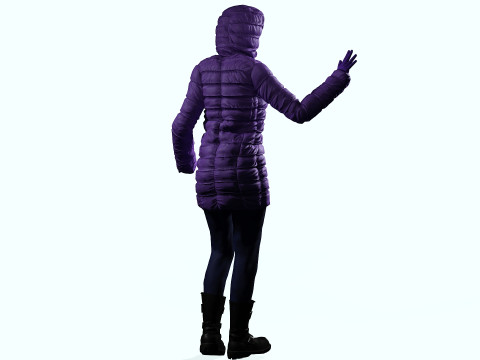 겨울 코트를 입은 여자 3D 모델