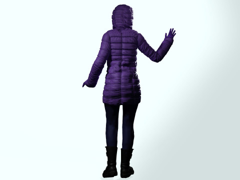 겨울 코트를 입은 여자 3D 모델