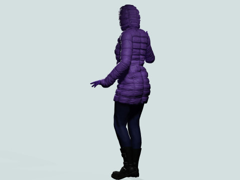 겨울 코트를 입은 여자 3D 모델