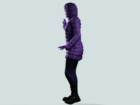 겨울 코트를 입은 여자 3D 모델