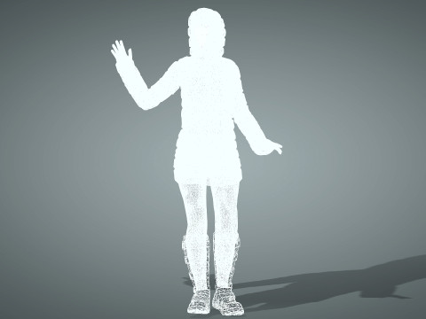 겨울 코트를 입은 여자 3D 모델