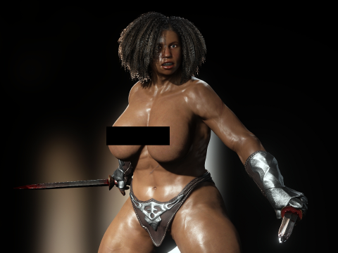 剣闘士アレサ・ザ・アマゾン 3Dモデル