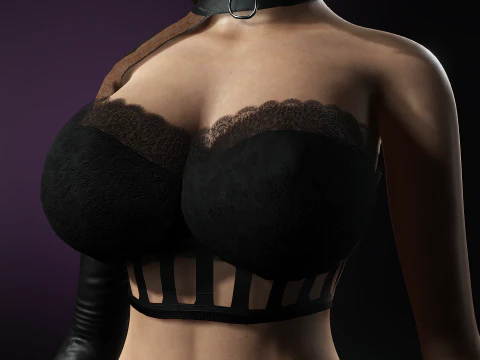 Cartoonish Sexy Goth Girl Lenore 3D Model