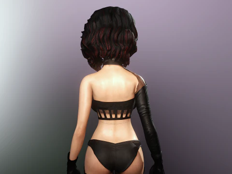Cartoonish Sexy Goth Girl Lenore 3D Model