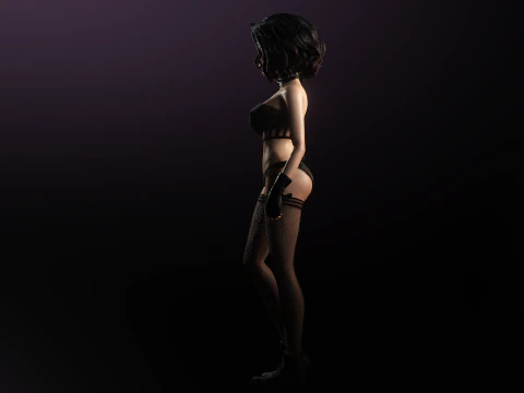 Cartoonish Sexy Goth Girl Lenore 3D Model