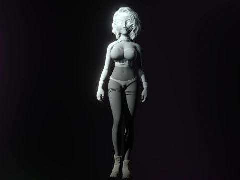Cartoonish Sexy Goth Girl Lenore 3D Model