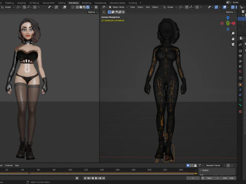 Cartoonish Sexy Goth Girl Lenore 3D Model