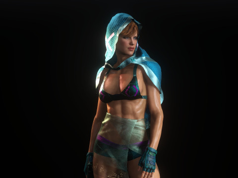 Sexy Cyber-Attentäterin 3D Modell