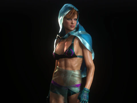 Sexy Cyber Assassin 3D Model