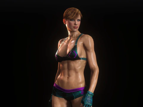Sexy Cyber Assassin 3D Model