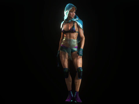 Sexy Cyber Assassin 3D Model