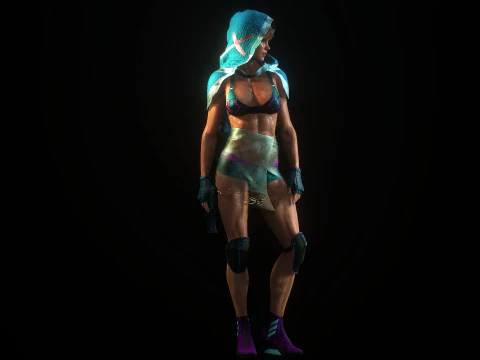 Sexy Cyber Assassin 3D Model