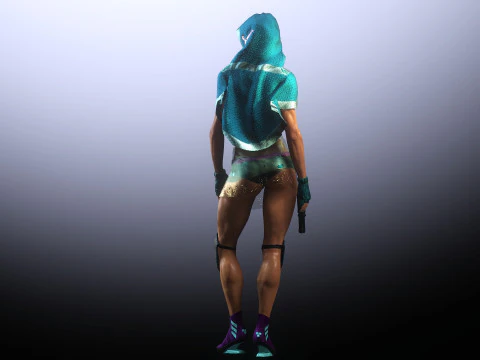 Sexy Cyber Assassin 3D Model