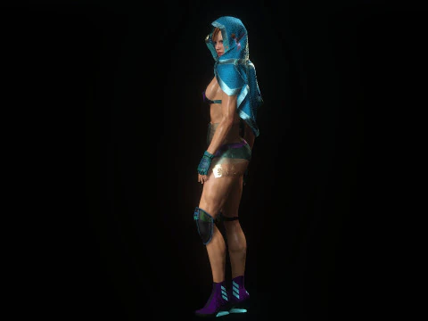 Sexy Cyber Assassin 3D Model