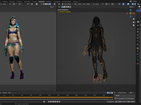 Sexy Cyber Assassin 3D Model
