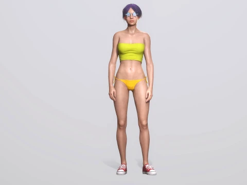 Dancing Beach Party Girl 3D Model