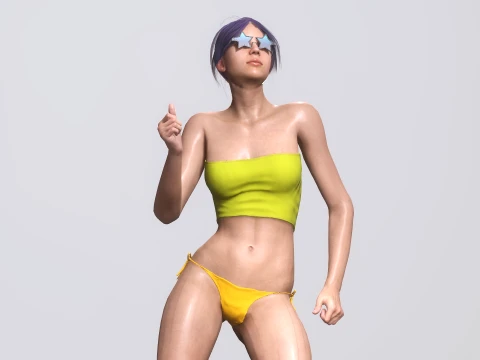 Dancing Beach Party Girl 3D Model