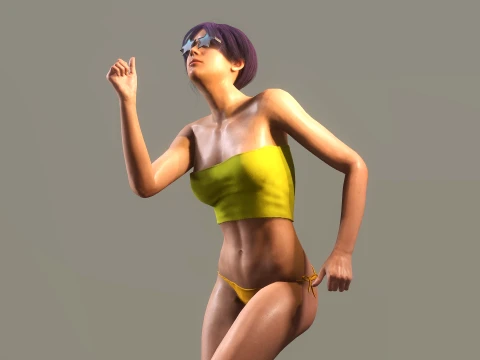 Dancing Beach Party Girl 3D Model