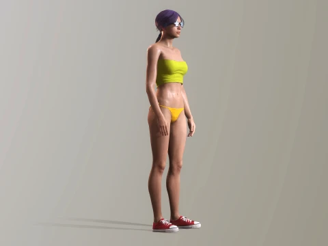 Dancing Beach Party Girl 3D Model