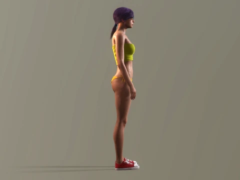 Dancing Beach Party Girl 3D Model