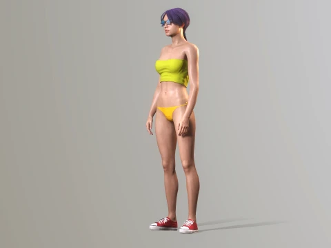 Dancing Beach Party Girl 3D Model