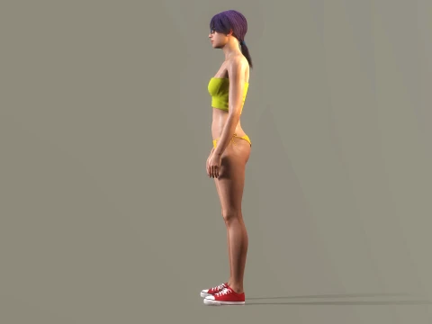 Dancing Beach Party Girl 3D Model
