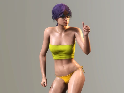 Dancing Beach Party Girl 3D Model