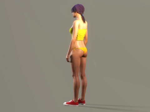 Dancing Beach Party Girl 3D Model