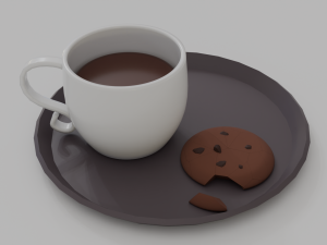 Coffee and cookie 3D मॉडल
