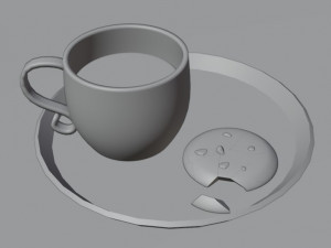 Coffee and cookie Modelo 3D