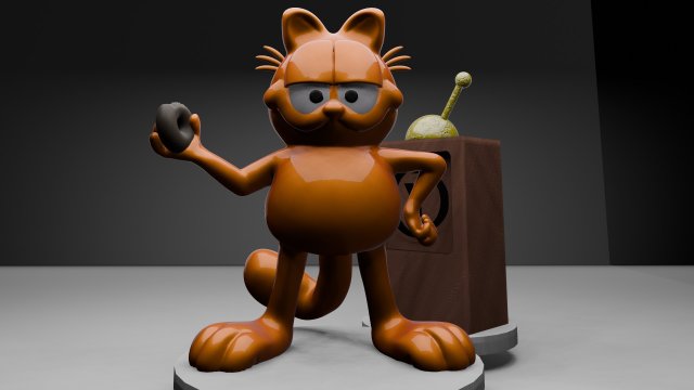 Garfield 3D Baskı Modeli .c4d .max .obj .3ds .fbx .stl .blend 