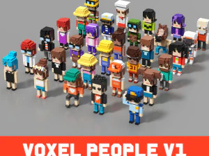복셀 V1의 작은 사람들 3D 모델