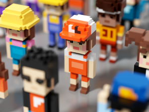 Little People in Voxel V1 3D Model