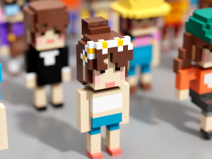 Little People in Voxel V1 3D Model