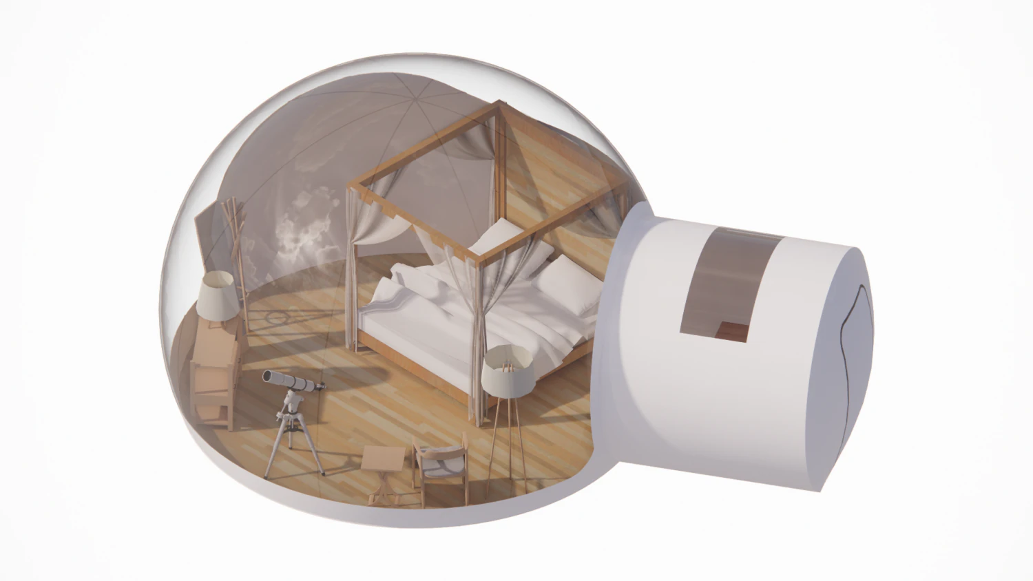 Bouble house 3D Model .c4d .max .obj .3ds .fbx .stl .blend
