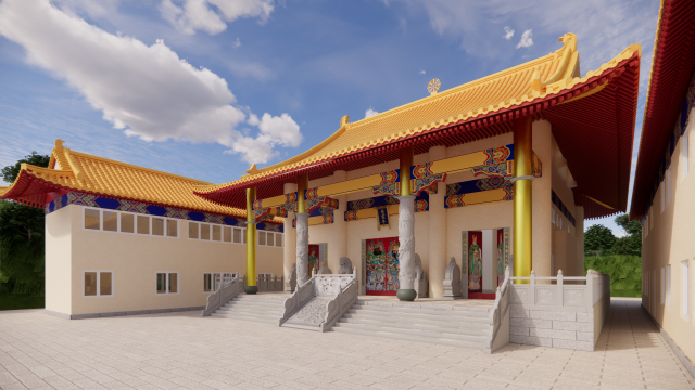 Temple 3D Model .c4d .max .obj .3ds .fbx .stl .blend 