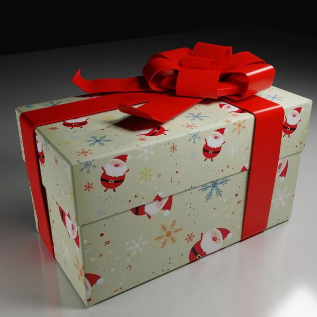 क्रिसमस बॉक्स 3D मॉडल .c4d .max .obj .3ds .fbx .stl .blend