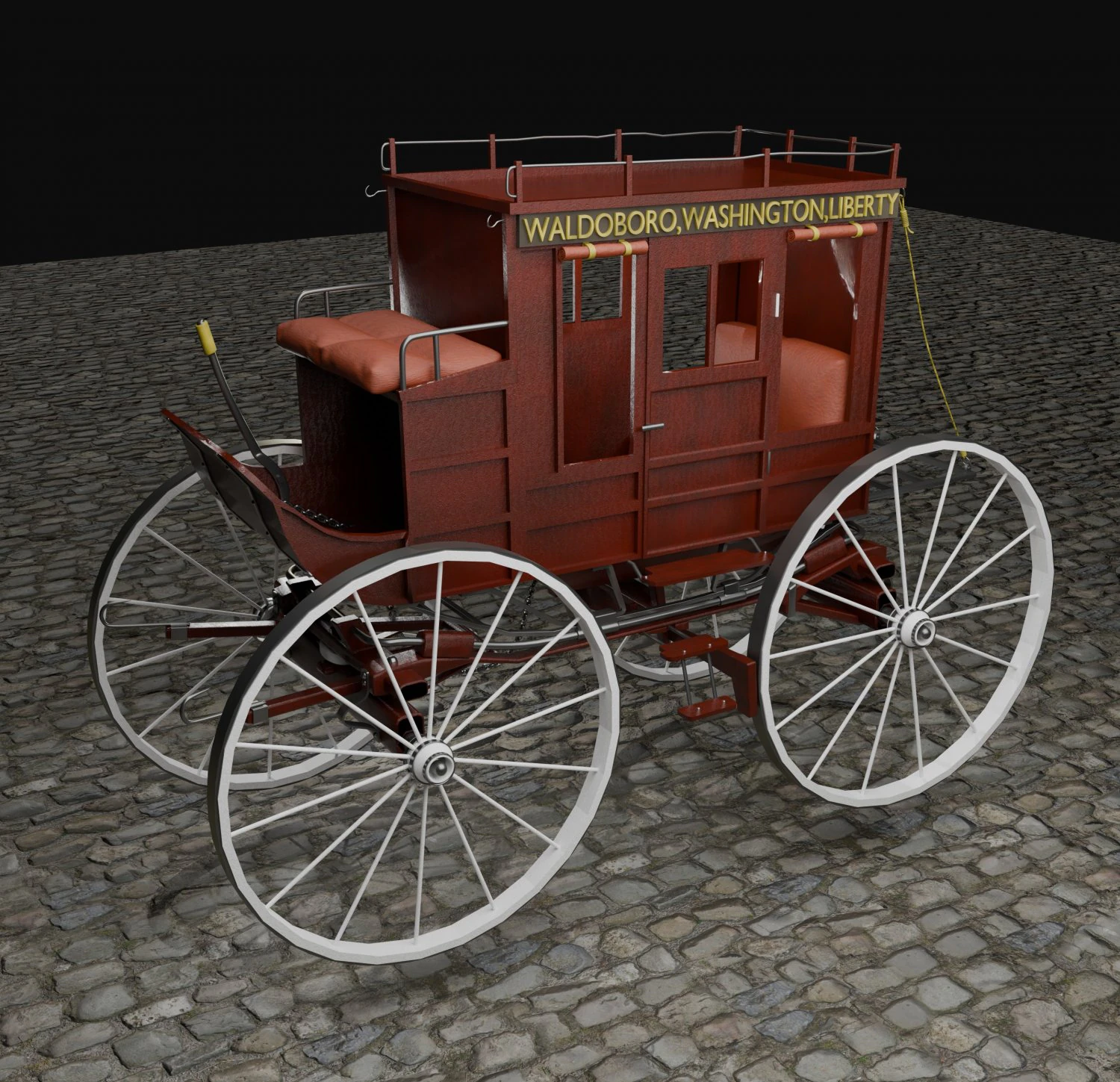Carriage Vintage 3D Model .c4d .max .obj .3ds .fbx .stl .blend 