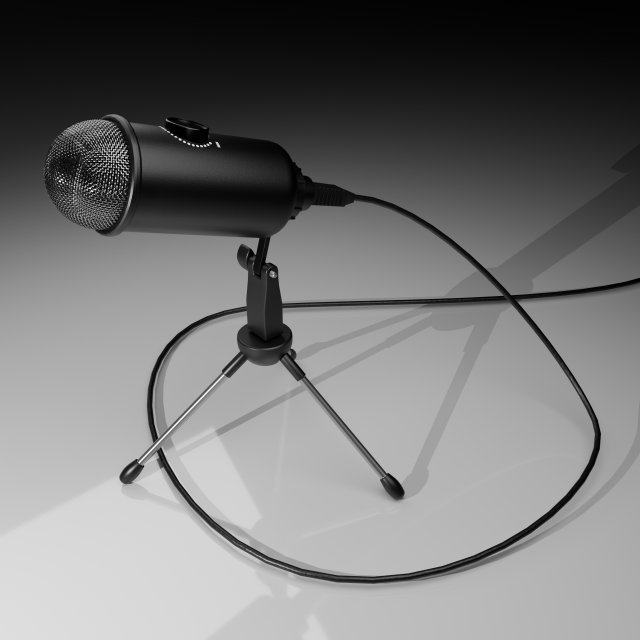 Microphone Model 3D .c4d .max .obj .3ds .fbx .stl .blend 