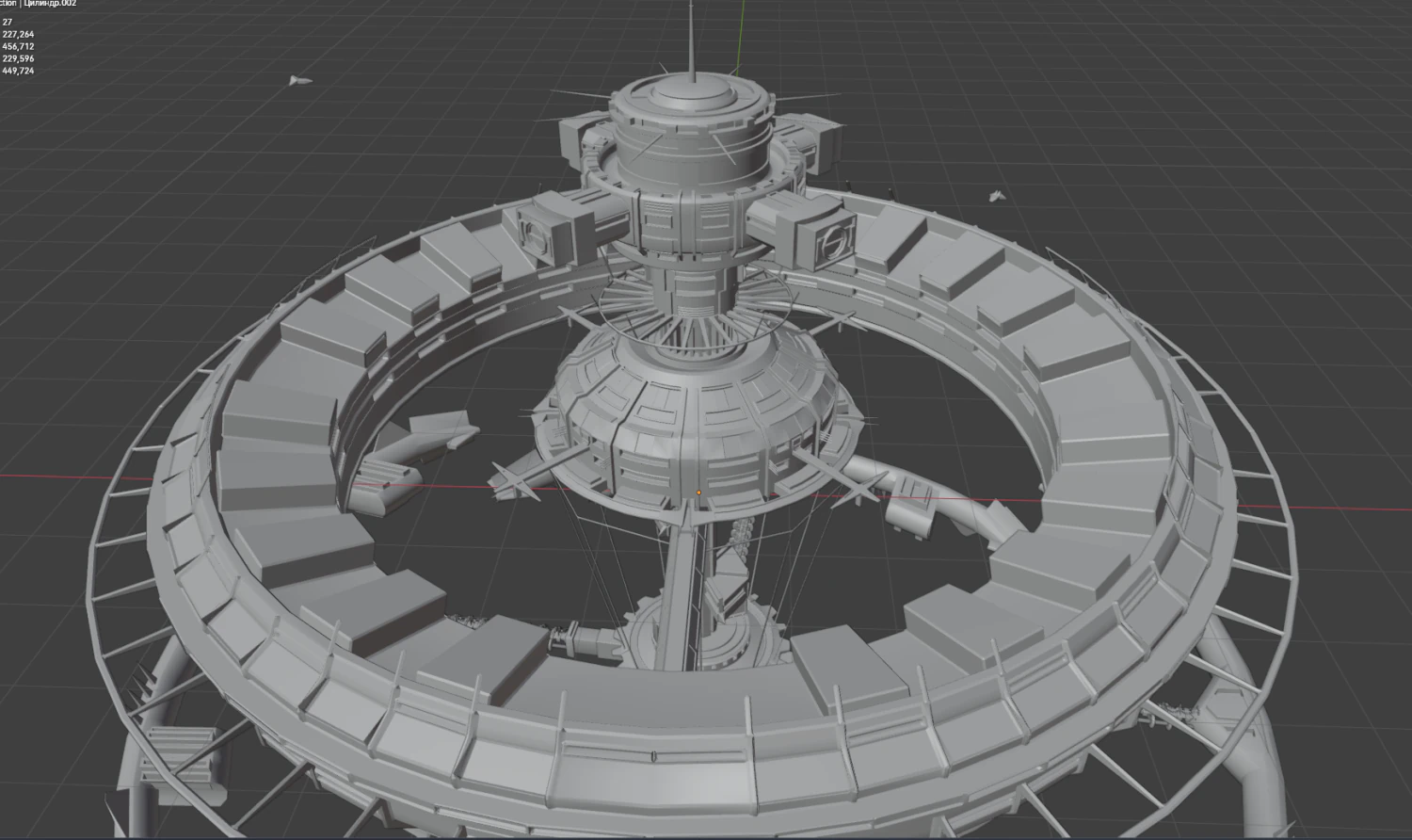 Space stantion 3D Model .c4d .max .obj .3ds .fbx .stl .blend 