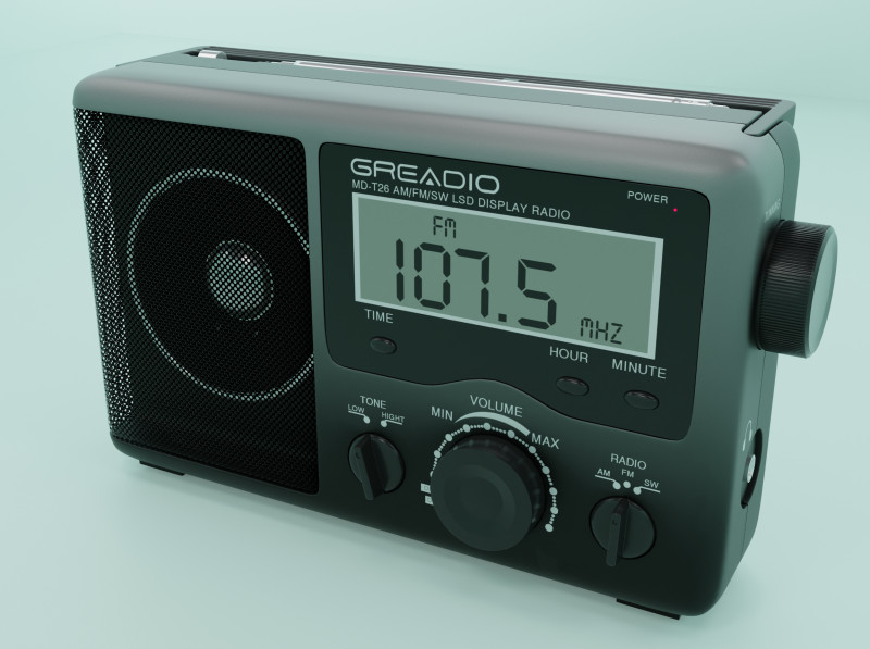Portable radio 3D Модель .c4d .max .obj .3ds .fbx .stl .blend 