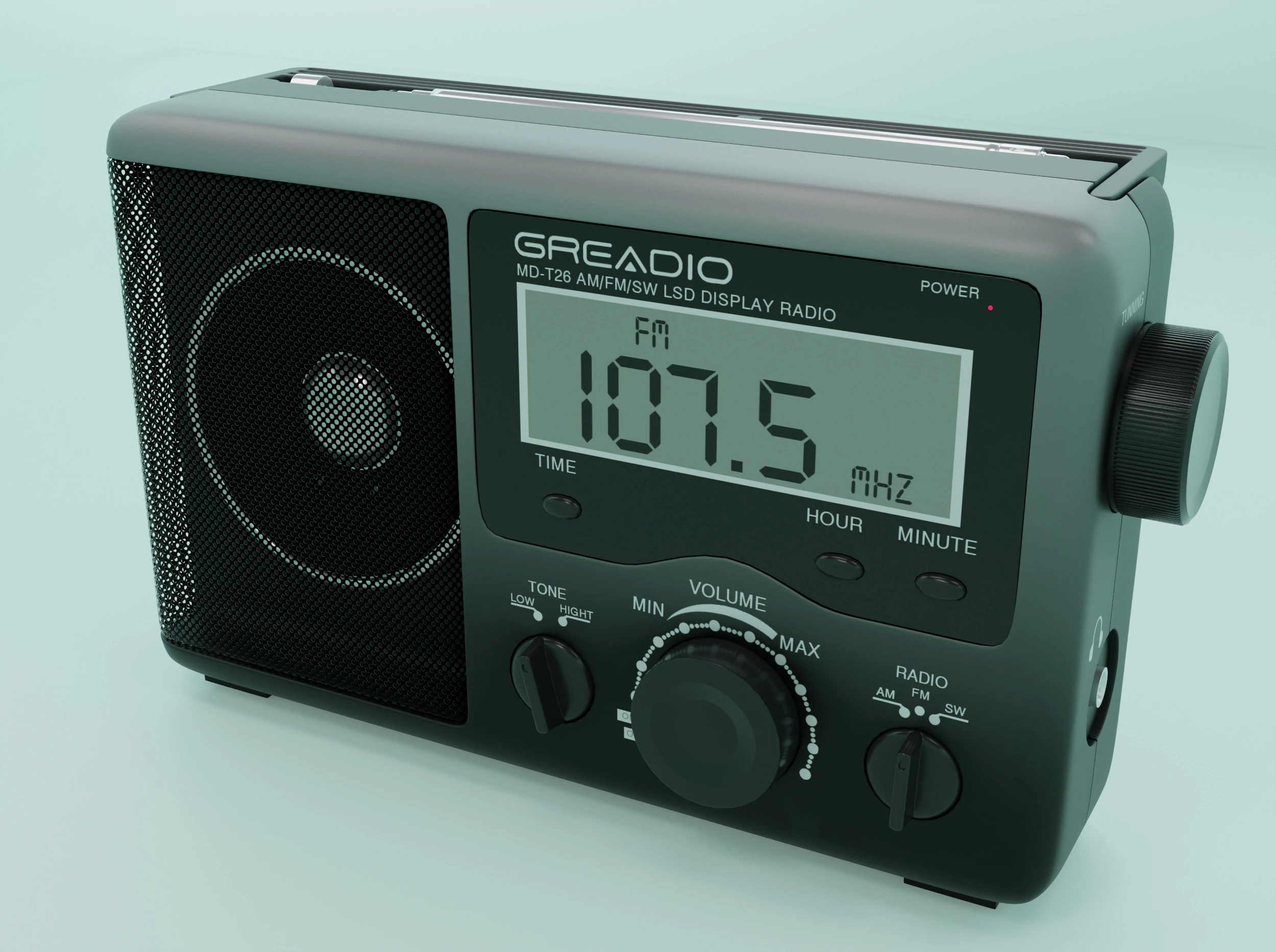 Portable radio 3D Model .c4d .max .obj .3ds .fbx .stl .blend 
